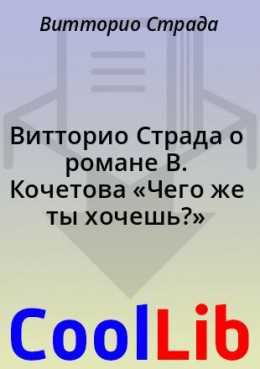 Витторио Страда о романе В. Кочетова «Чего же ты хочешь?»