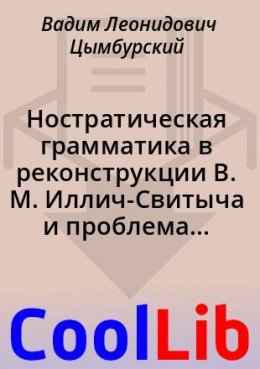 Ностратическая грамматика в реконструкции В. М. Иллич-Свитыча и проблема генетических связей этрусского языка